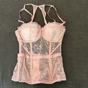 Victoria's Secret Pink Lace Bustier/Corset- NWOT